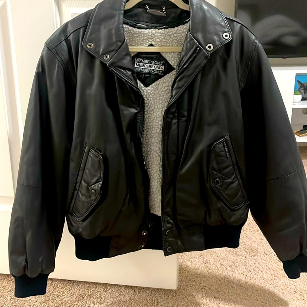 Members only leather jacket worn once